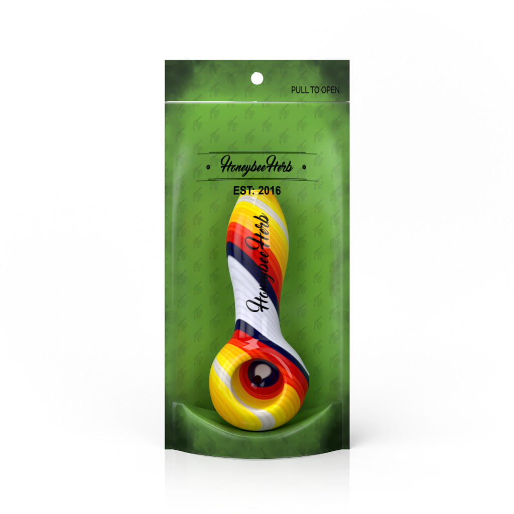Vibrant Linework Twist Spoon Pipe