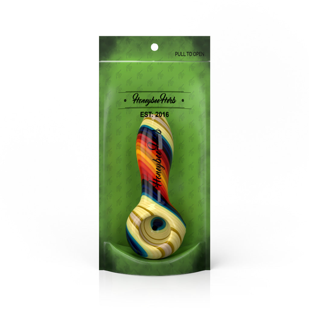 Vibrant Linework Twist Spoon Pipe