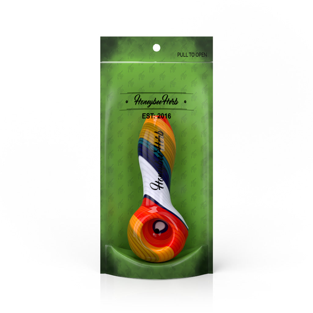 Vibrant Linework Twist Spoon Pipe