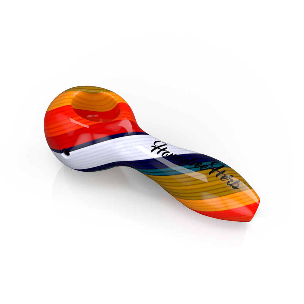 Vibrant Linework Twist Spoon Pipe