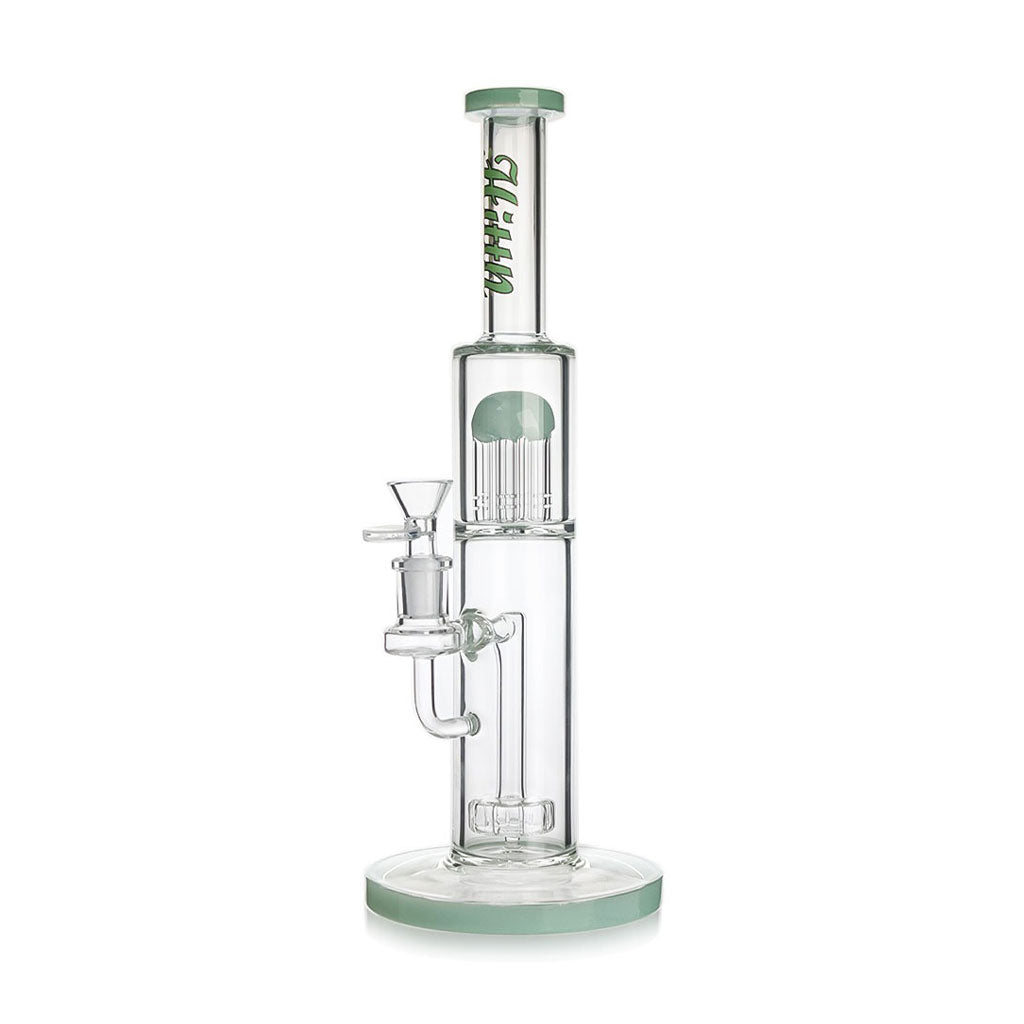 HITTN DOUBLE CHAMBER SHOWERHEAD & TREE ARM PERC STRAIGHT BONG