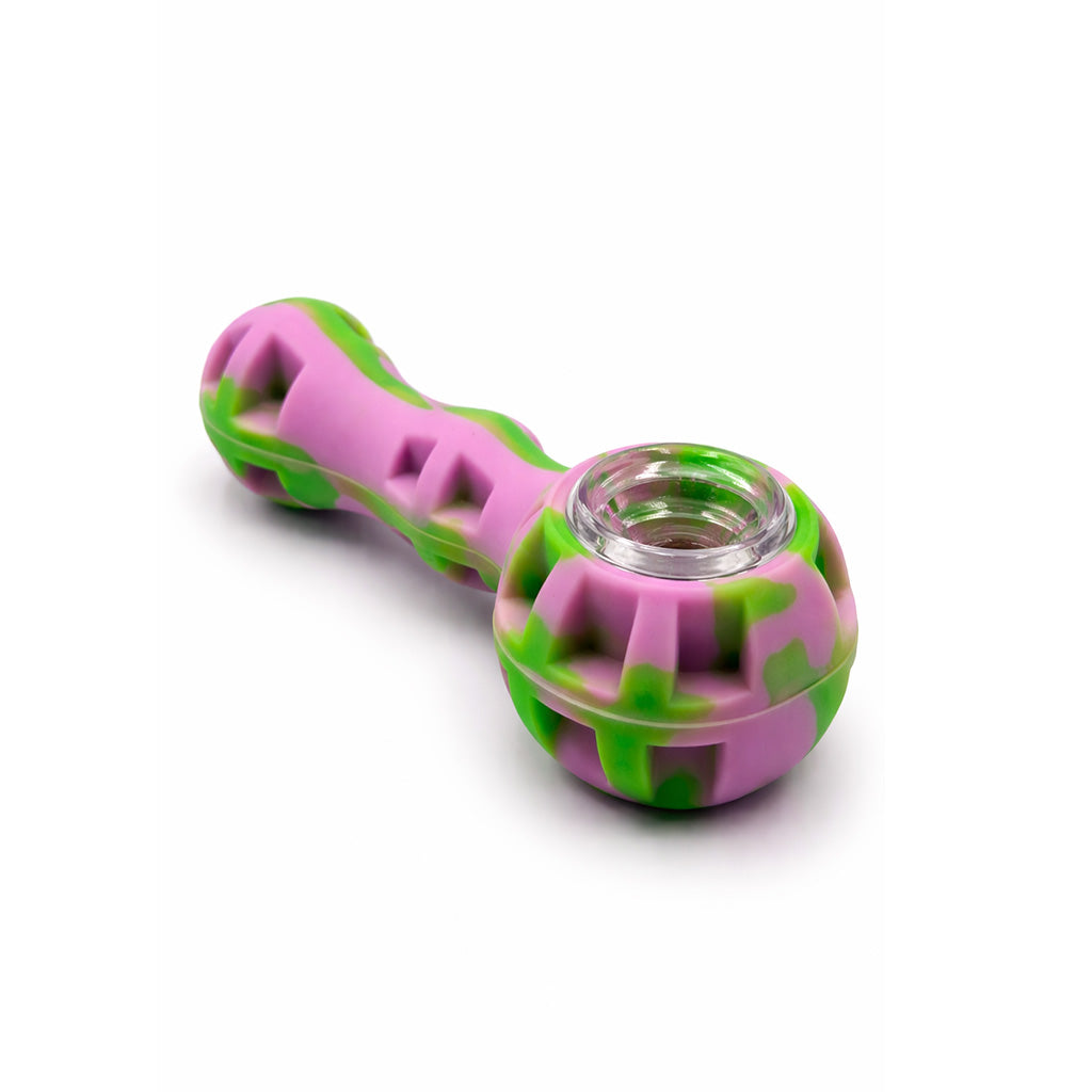 SILICONE SPOON PIPE WITH GLASS BOWL