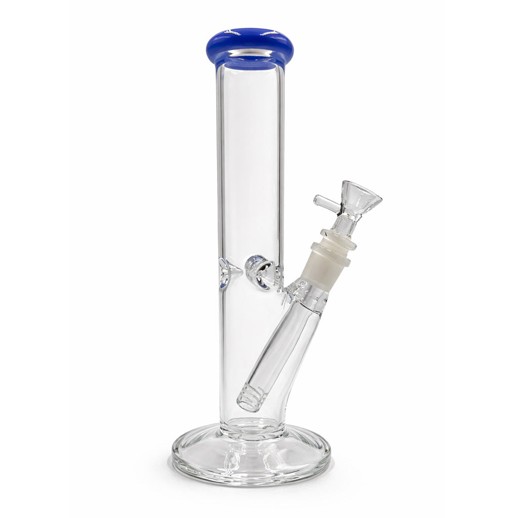 STRAIGHT TUBE BONG WITH ICE CATCHER AND ROUND BASE
