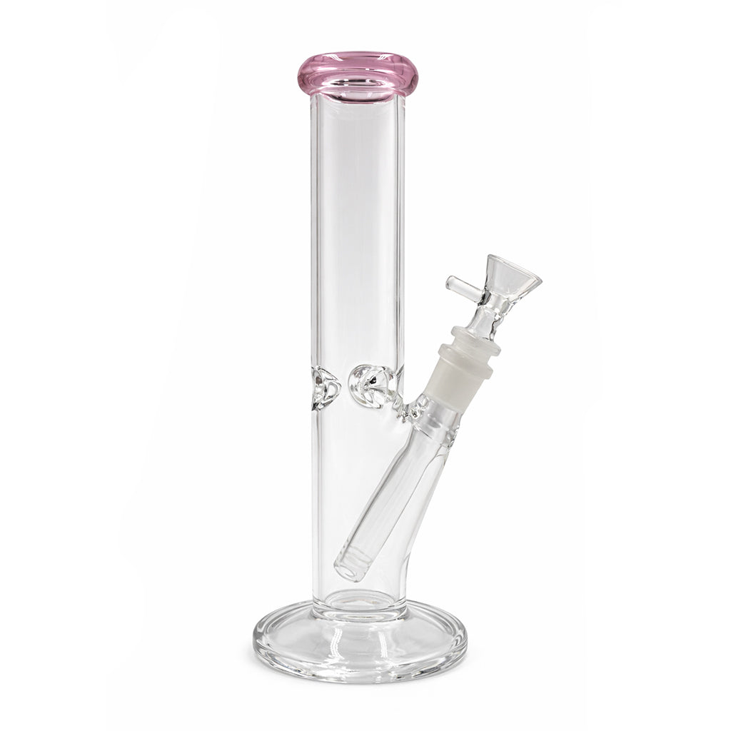 STRAIGHT TUBE BONG WITH ICE CATCHER AND ROUND BASE