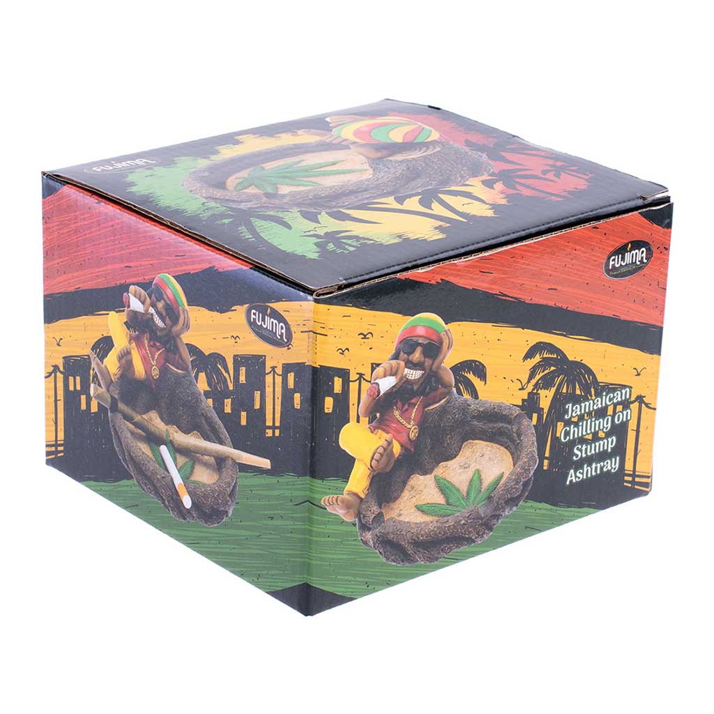 JAMAICAN CHILLING ON STUMP ASHTRAY