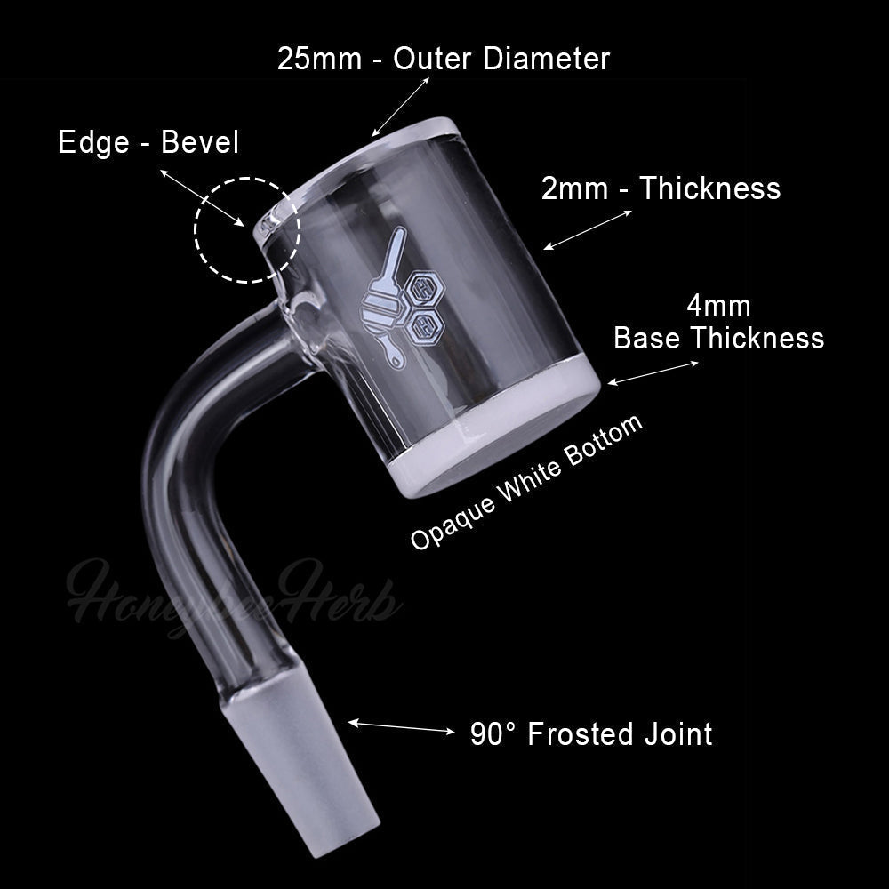 HONEY & MILK BEVEL QUARTZ BANGER - 90° DEGREE | YL-CLOSEOUT