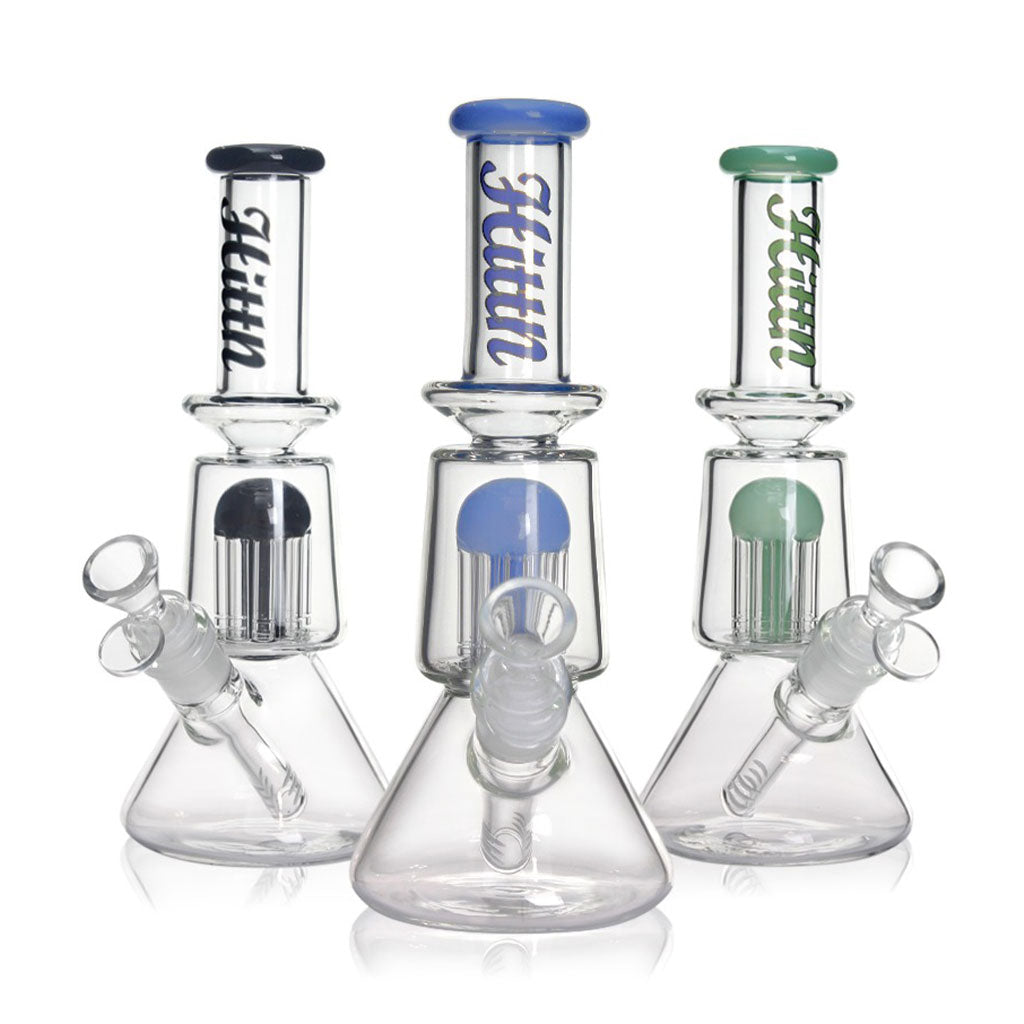HITTN 8-ARM TREE PERC BEAKER BONG WITH SPLASH GUARD