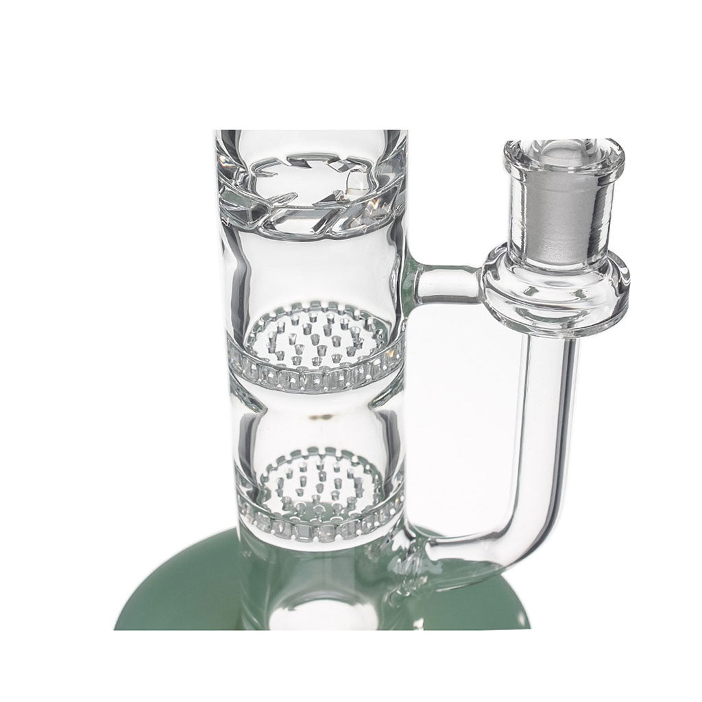 HITTN DOUBLE HONEYCOMB WITH TURBINE PERC STRAIGHT TUBE BONG