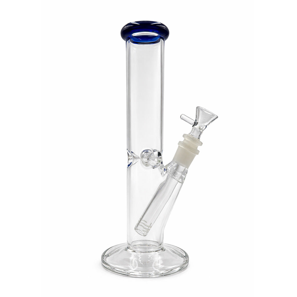 STRAIGHT TUBE BONG WITH ICE CATCHER AND ROUND BASE