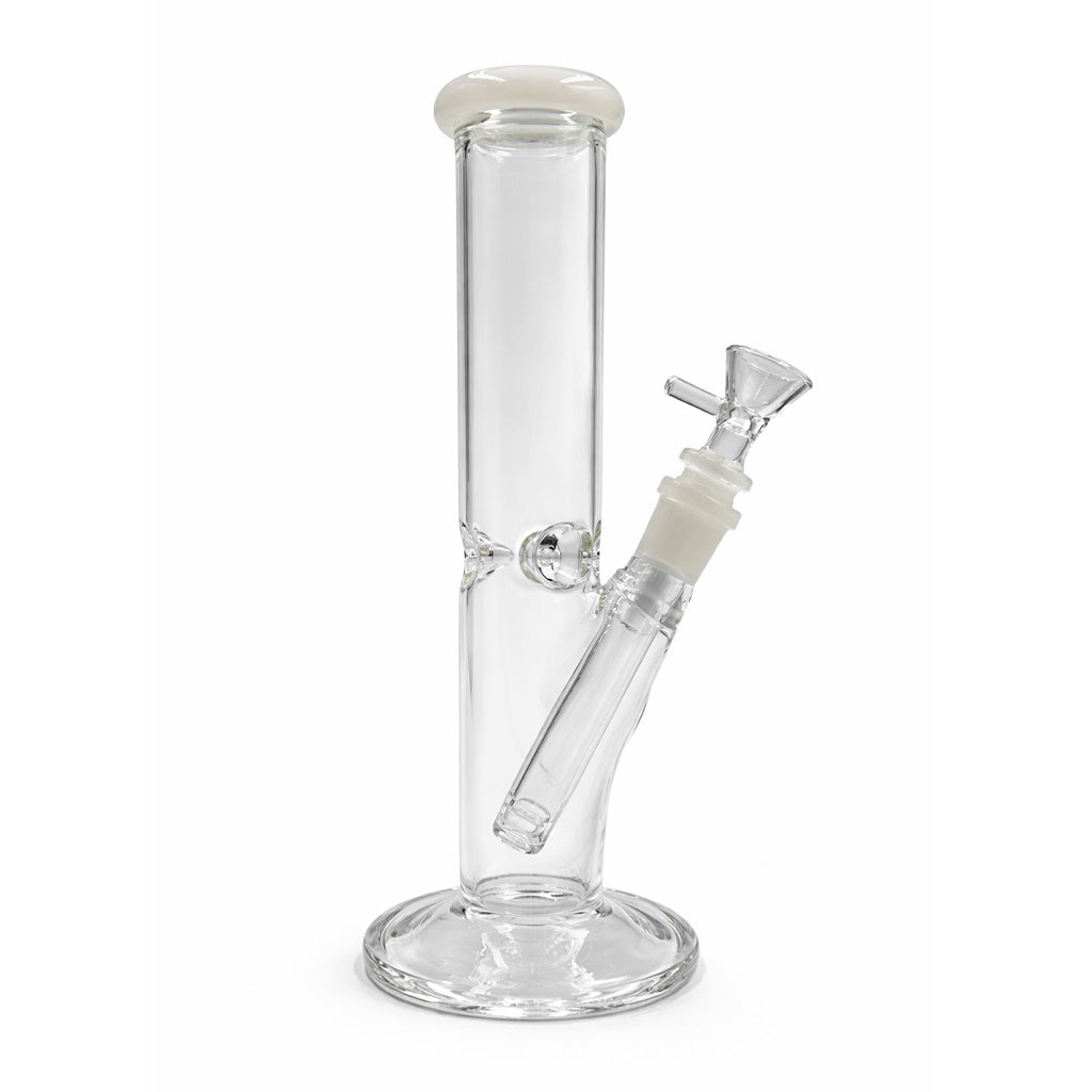 STRAIGHT TUBE BONG WITH ICE CATCHER AND ROUND BASE